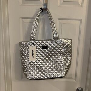 VORAY Silver Quilted Tote Bag